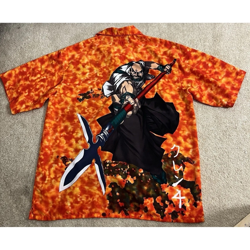Vintage 90s Chinatown K.A.D. Clothing Co Mens XL Anime Samurai Flames Dragon - Picture 5 of 9